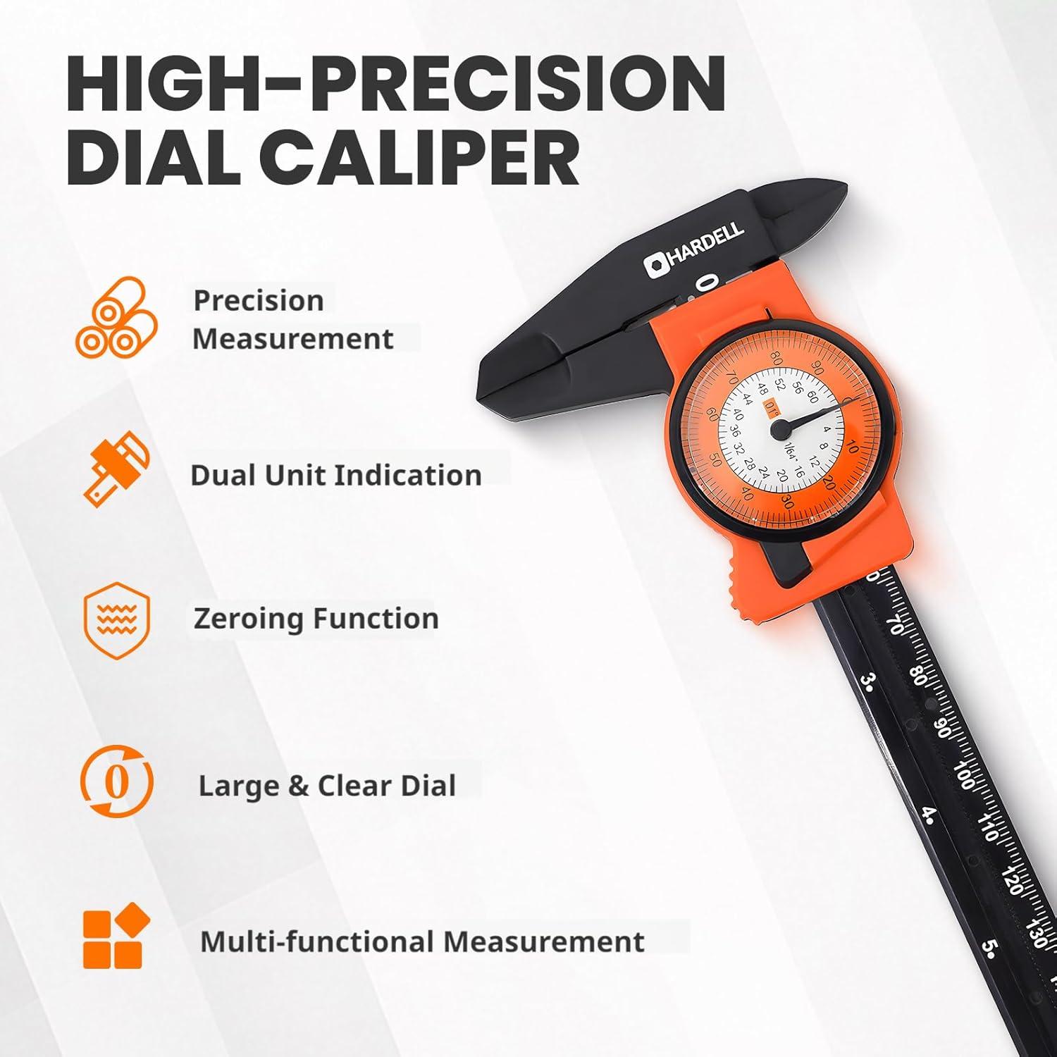 Calibre de Dial HARDELL 6" (15.24 cm) Precisión ±0.02 cm