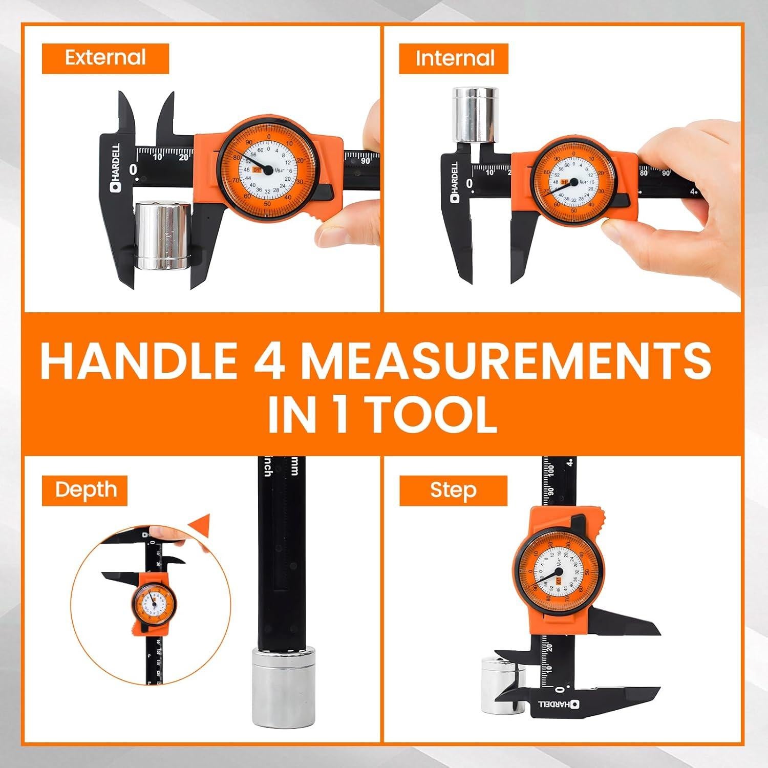 Calibre de Dial HARDELL 6" (15.24 cm) Precisión ±0.02 cm