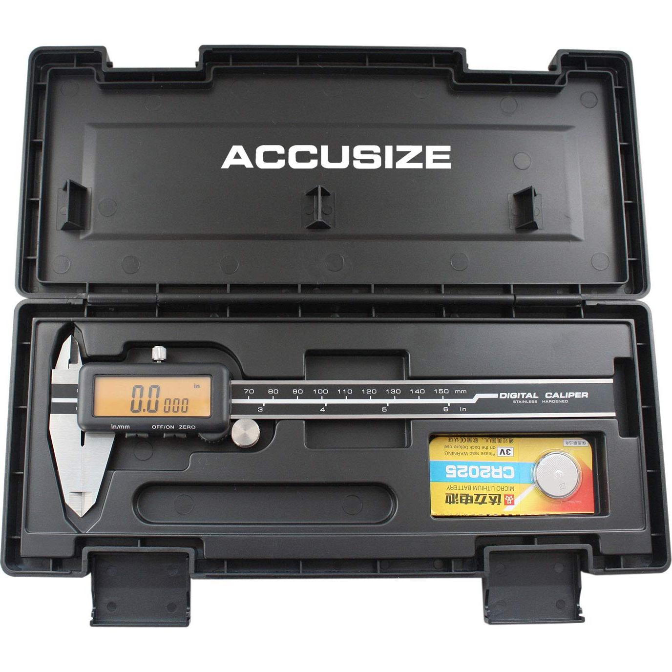 Calibrador Digital Electrónico Accusize 0-150 mm LCD Amarillo