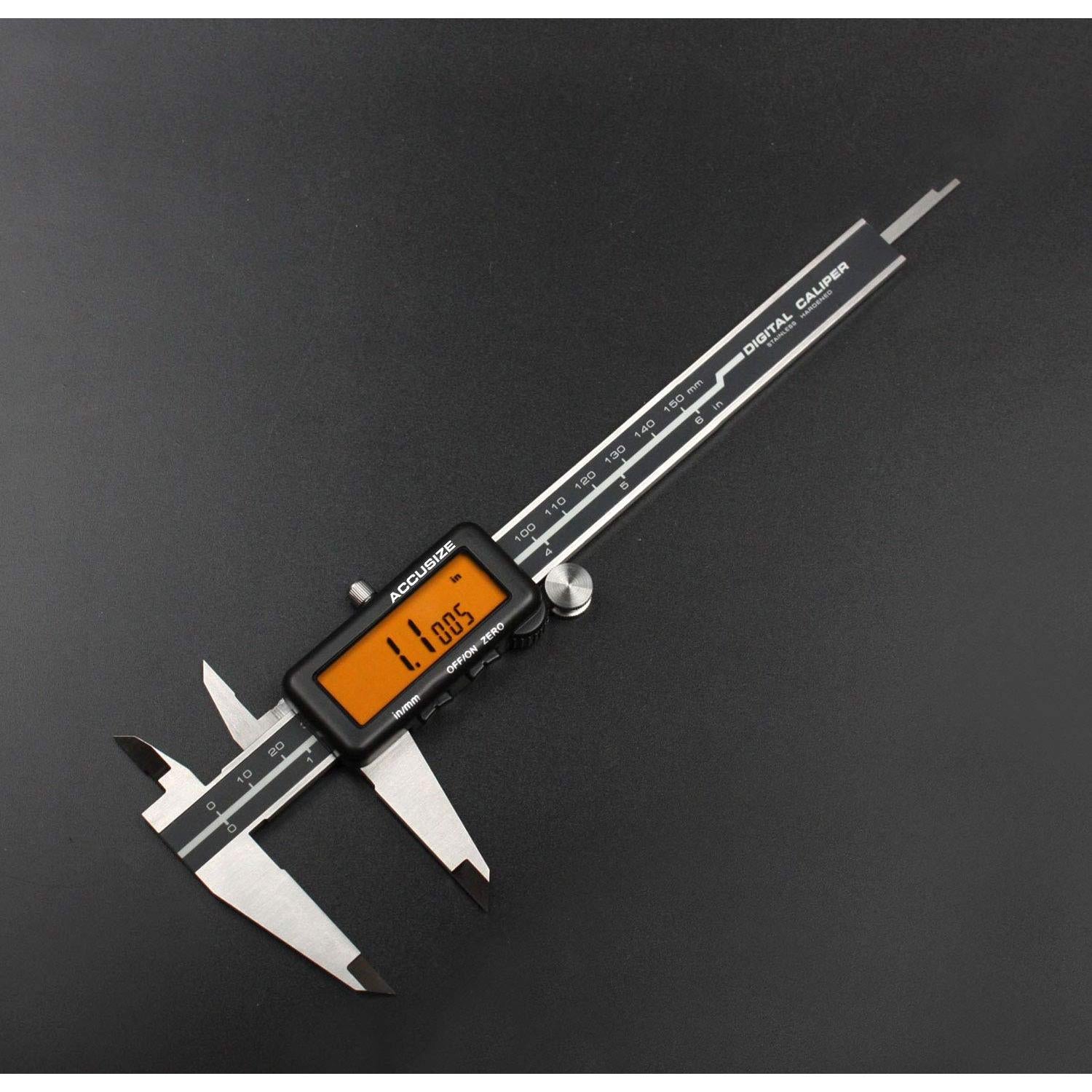 Calibrador Digital Electrónico Accusize 0-150 mm LCD Amarillo