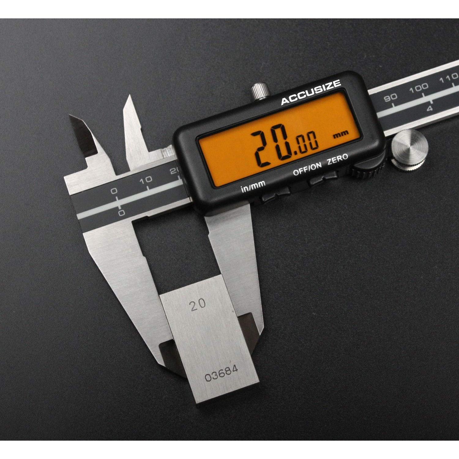 Calibrador Digital Electrónico Accusize 0-150 mm LCD Amarillo