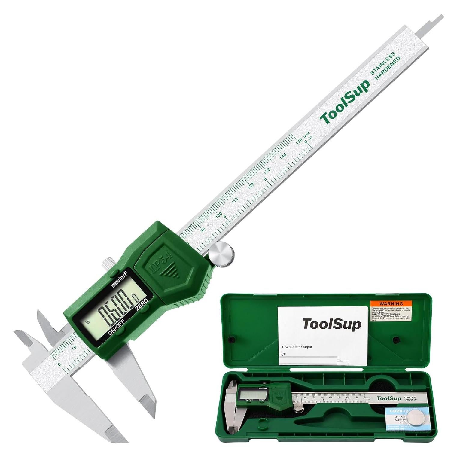 Calibrador Digital IP54 ToolSup 15.24 cm Acero Inoxidable