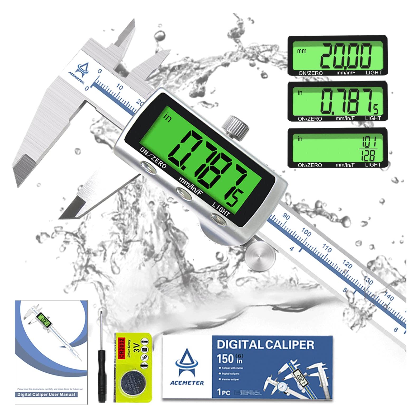 Calibrador Digital ACEMETER 0-150 mm Pantalla LCD Retroiluminada
