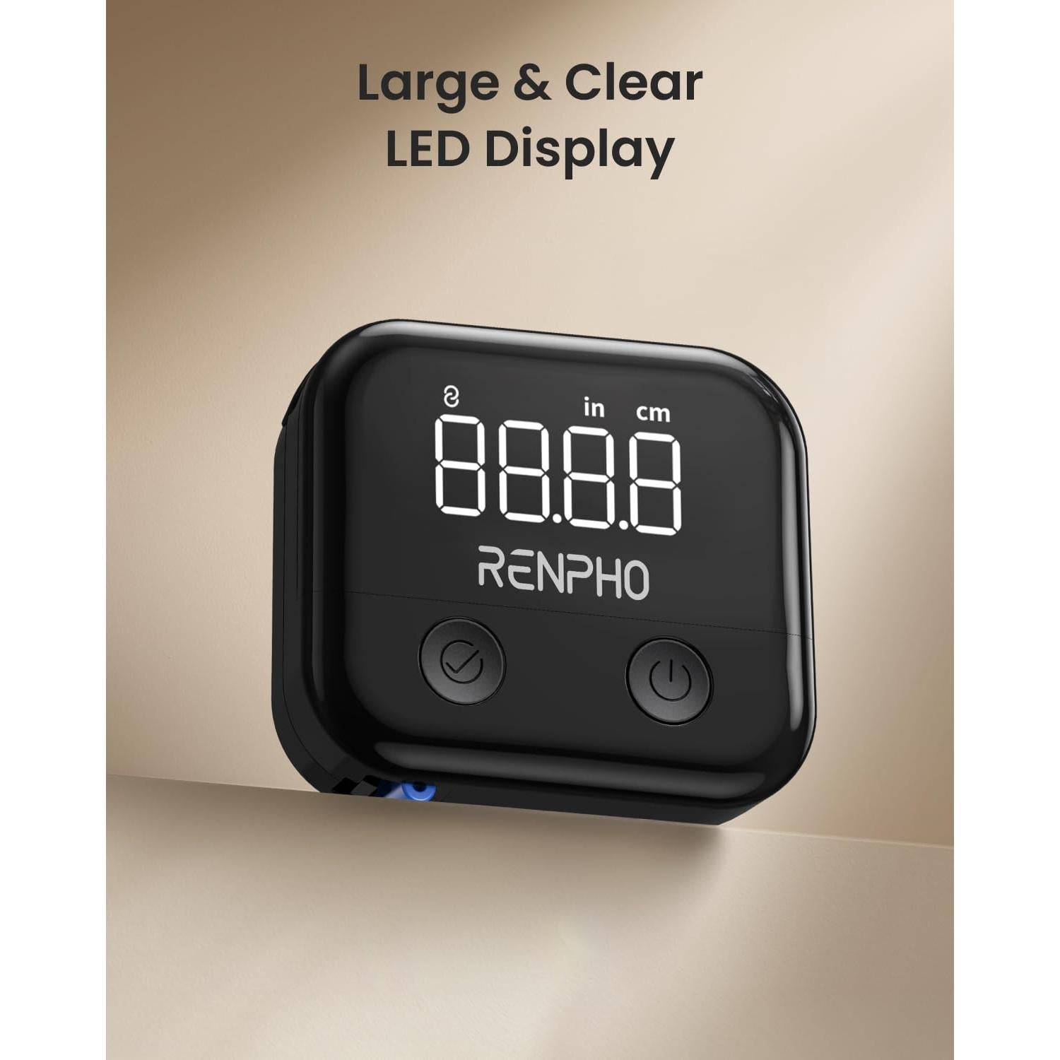 Cinta Métrica Corporal Inteligente RENPHO 150cm Recargable LED