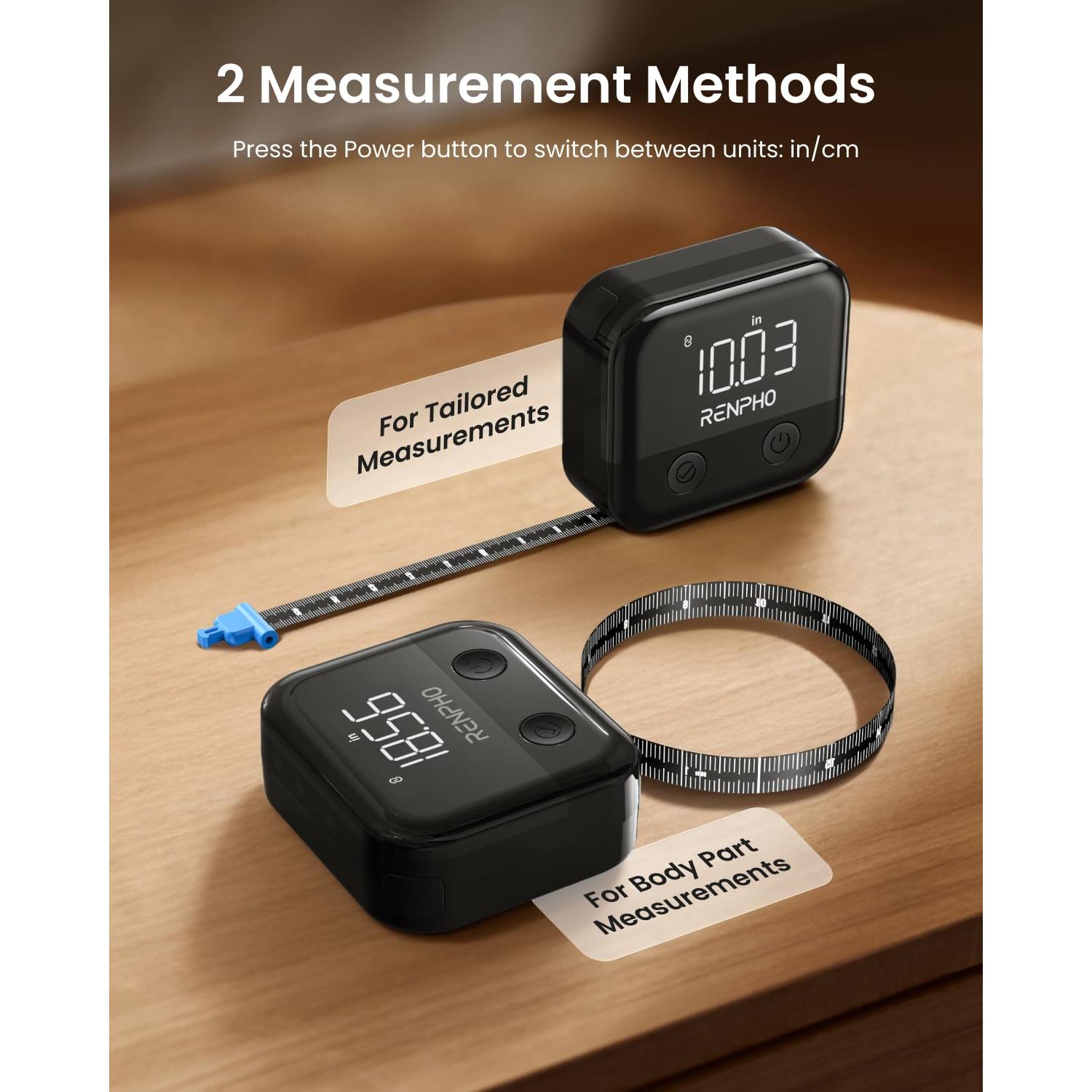 Cinta Métrica Corporal Inteligente RENPHO 150cm Recargable LED