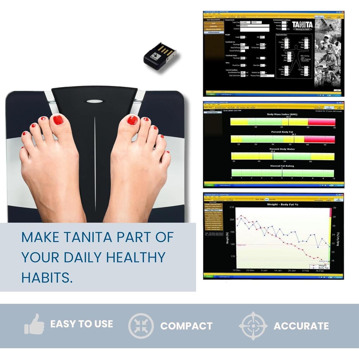 Tanita BC-1100F FitScan Monitor Composición Corporal Inalámbrico
