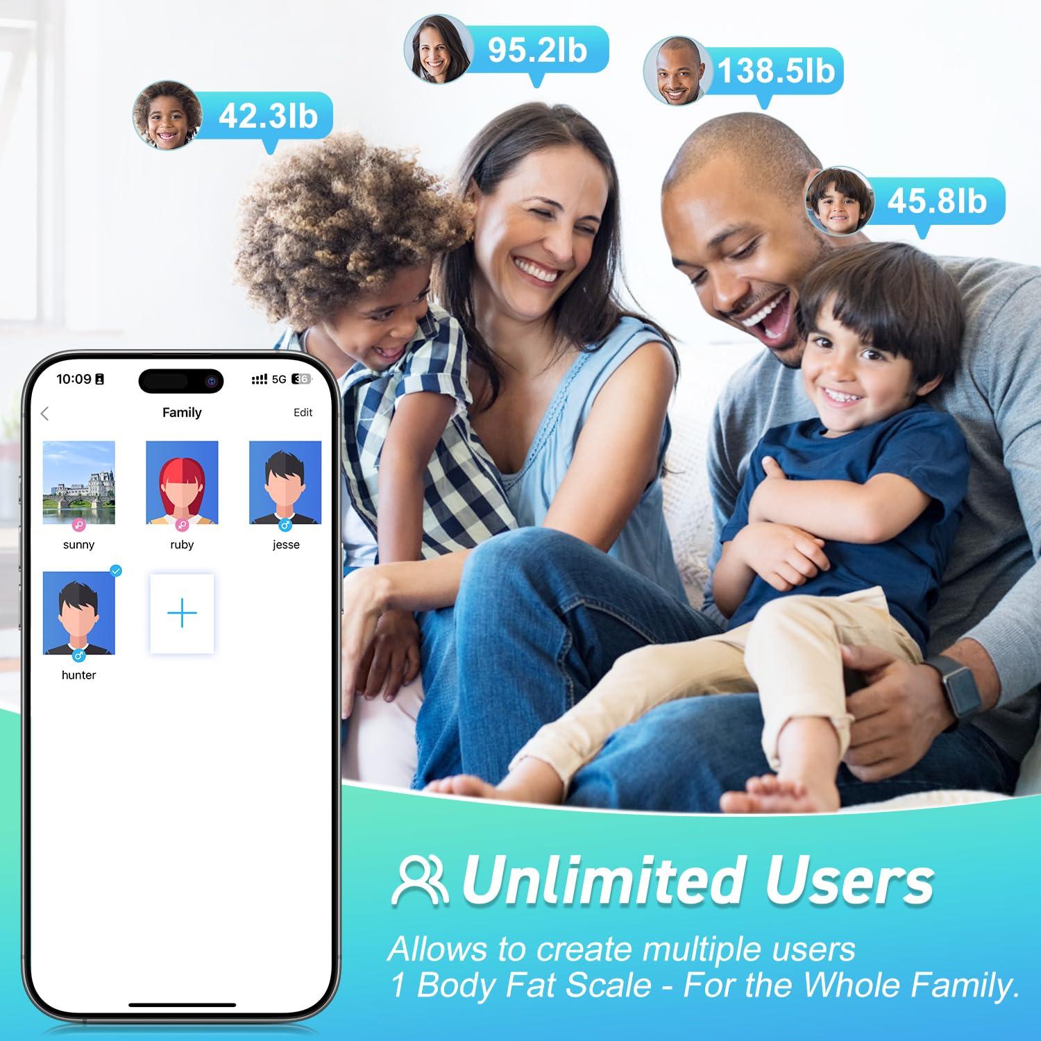 Balanza Inteligente INSMART Cuadrado 227kg Bluetooth LCD