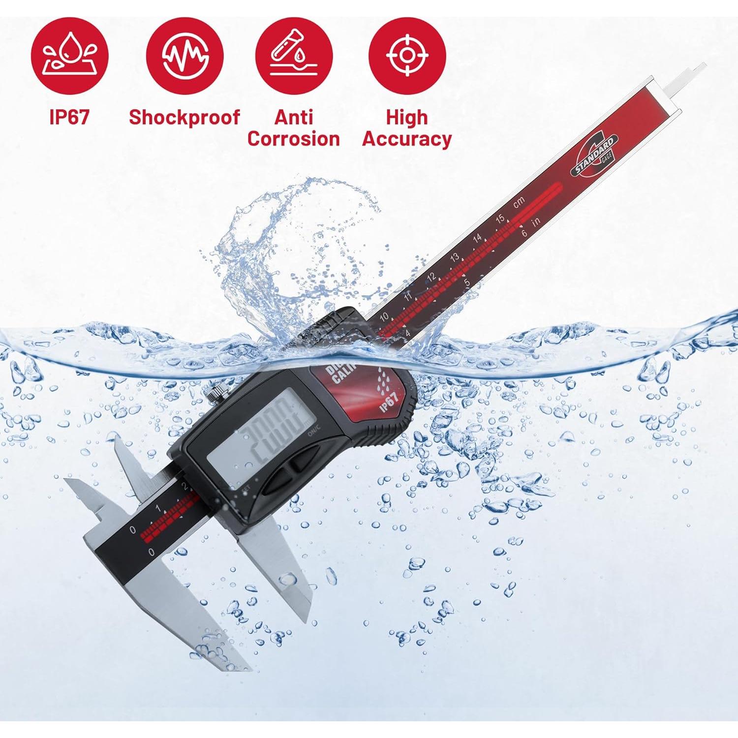 Calibrador Digital IP67 Acero Inoxidable 0-150mm Precisión