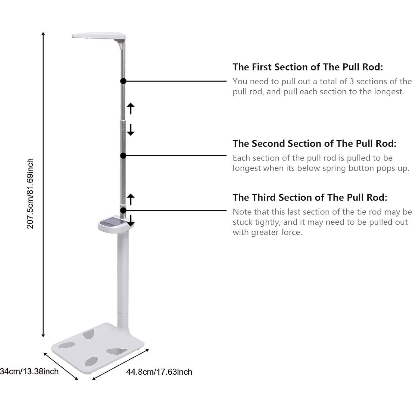 Escala Digital Profesional Ganism 200kg Medición IMC Altura