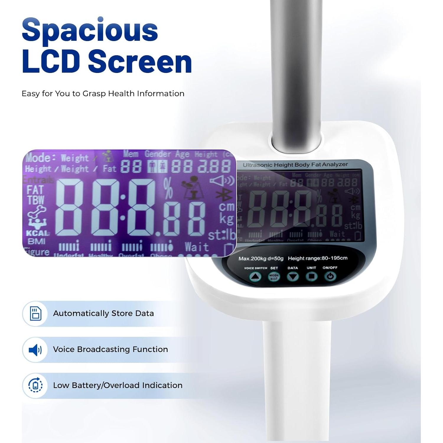 Escala Digital Profesional Ganism 200kg Medición IMC Altura