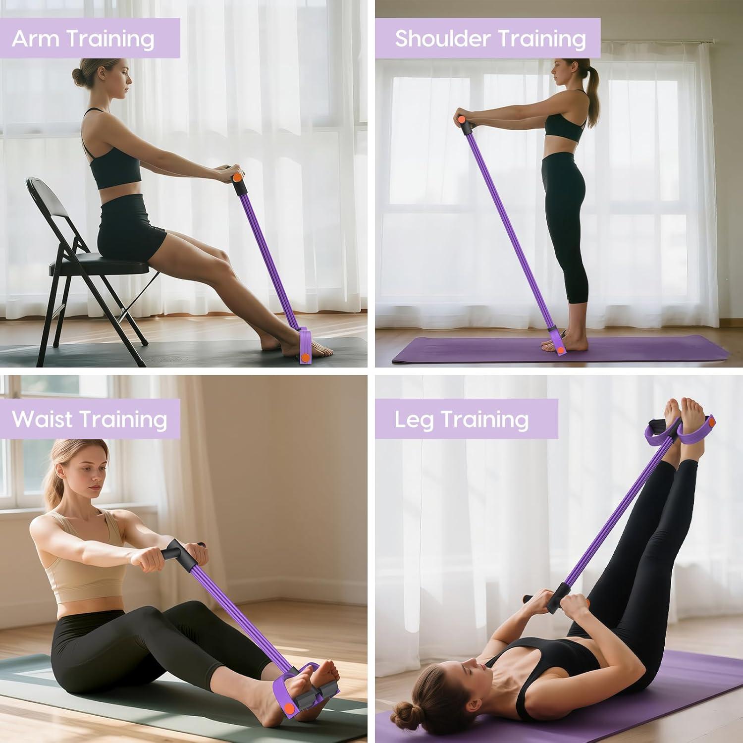 Bandas de Resistencia Hacole con Mangos y 6 Tubos para Fitness