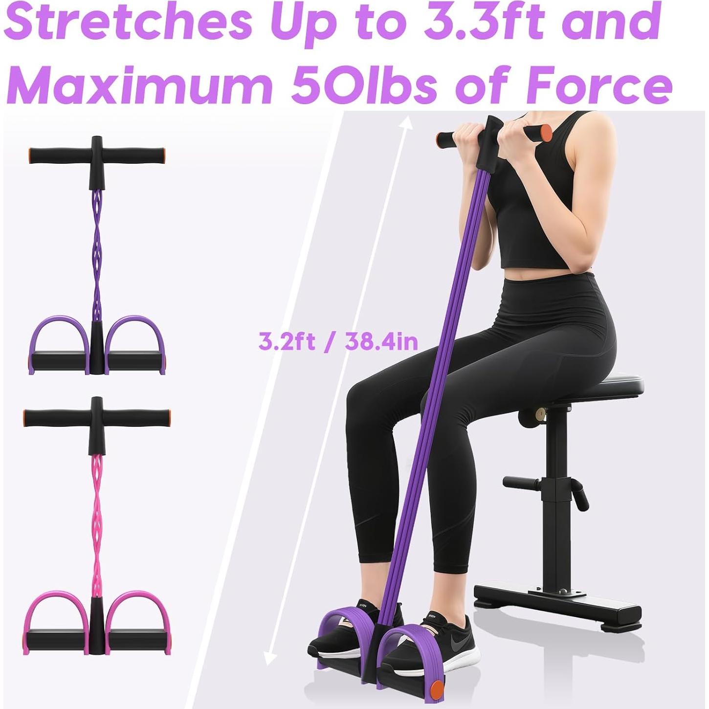 Bandas de Resistencia Hacole con Mangos y 6 Tubos para Fitness