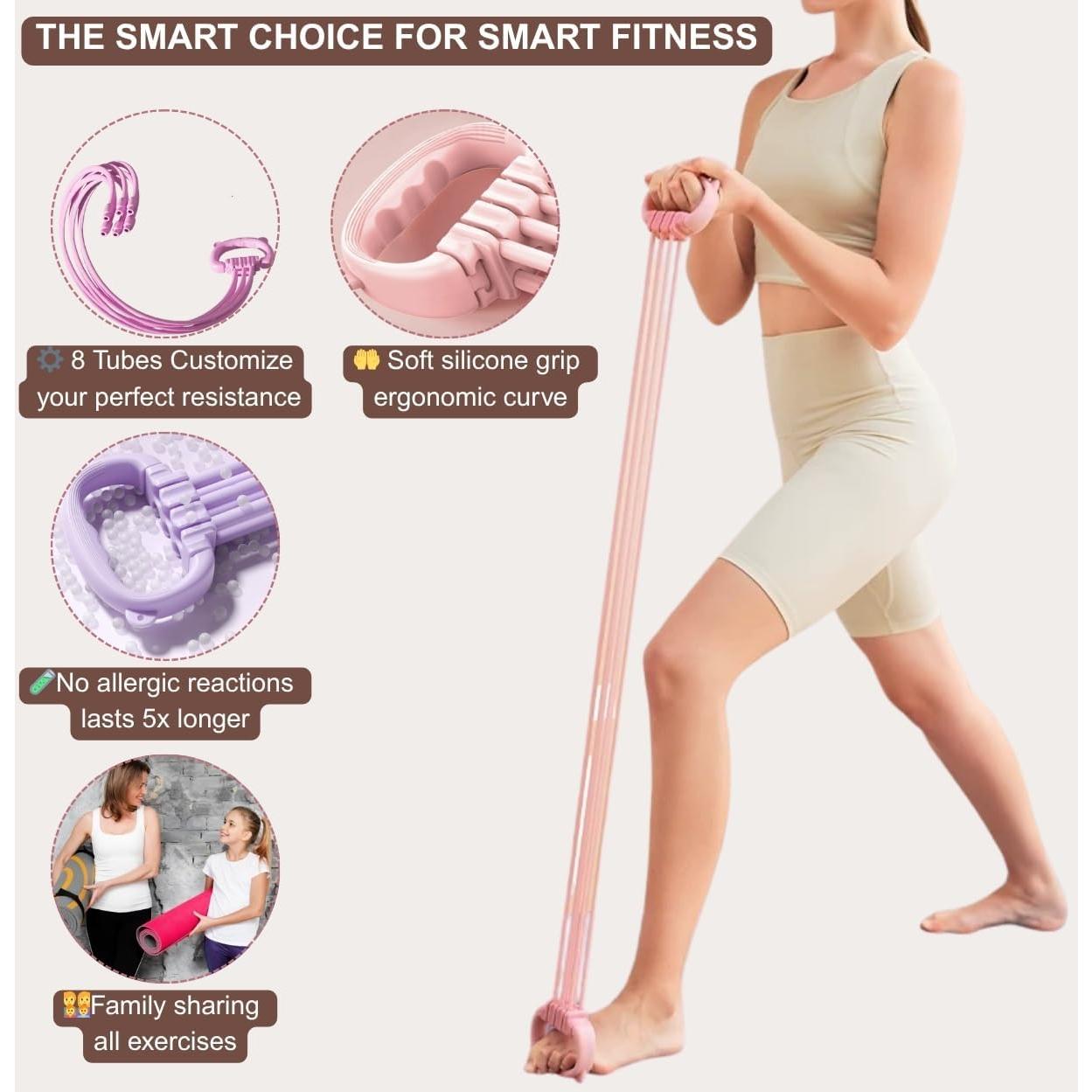 Bandas de Resistencia GYMMAJOR - Juego de 8 Tubos Ajustables