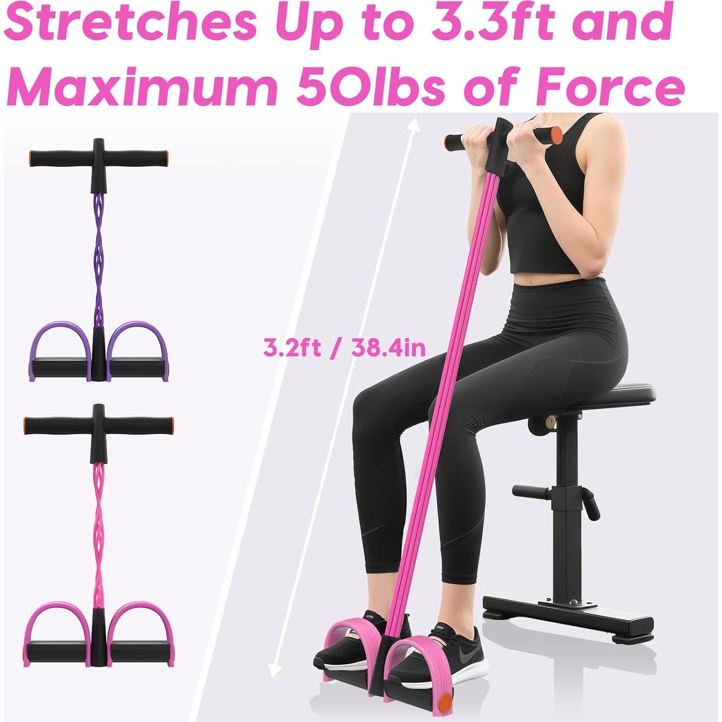 Banda de Resistencia con Mango Hacole, 6 Tubos, Rosa