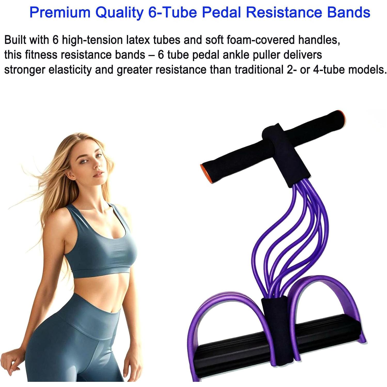 Banda de Resistencia JQTEOYW con Pedal y Mango - 6 Tubos