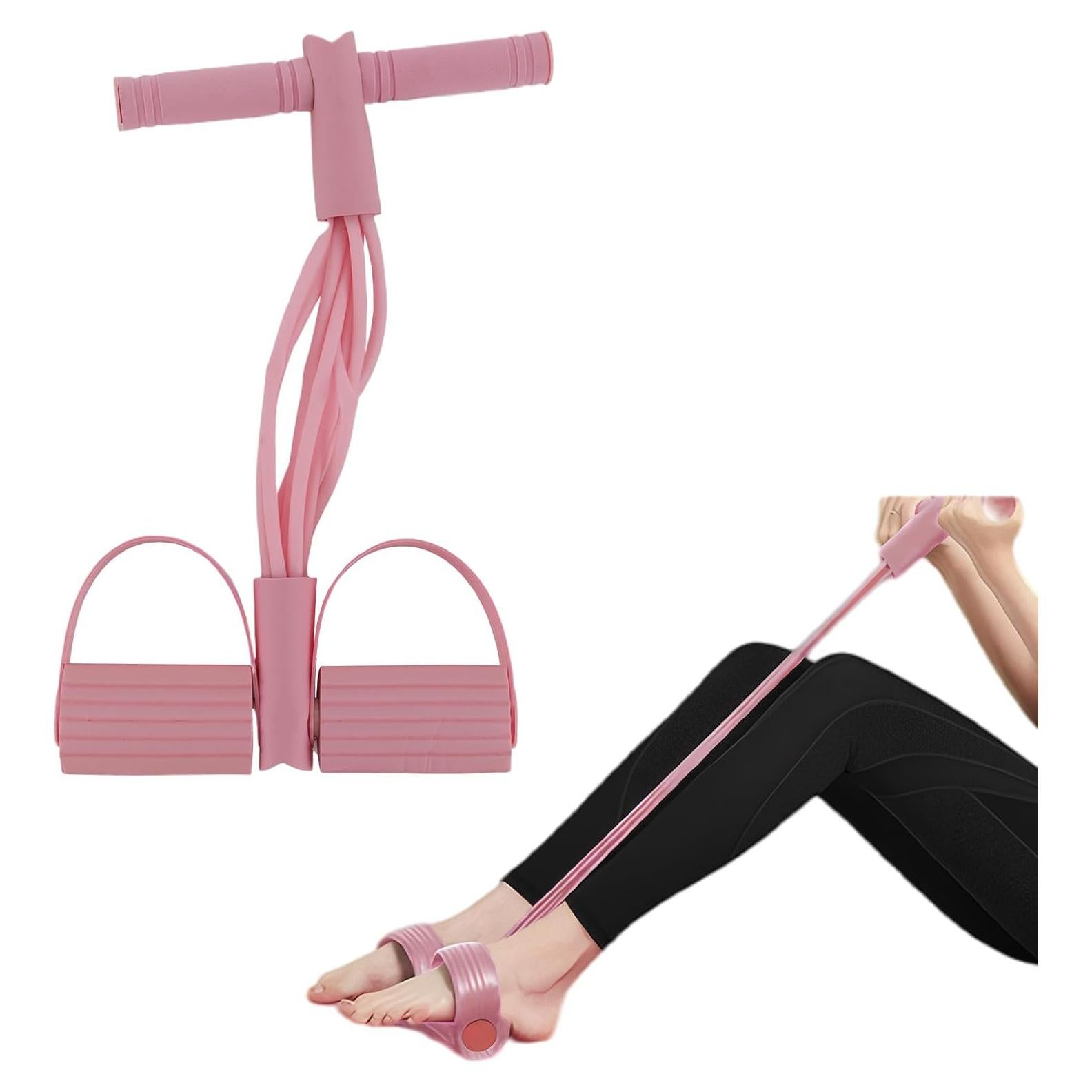 Banda de Resistencia con Pedal Xorim Rosa 8 Tubos Antideslizante