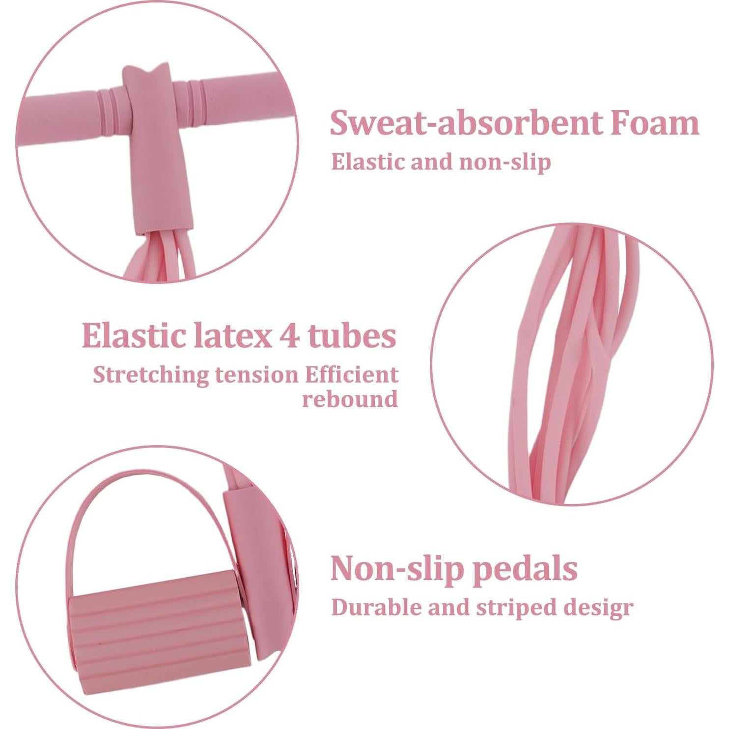 Banda de Resistencia con Pedal Xorim Rosa 8 Tubos Antideslizante