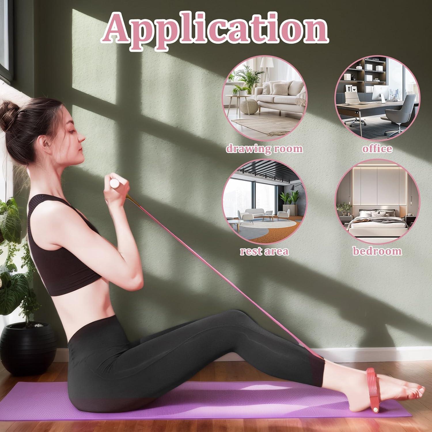 Banda de Resistencia con Pedal Xorim Rosa 8 Tubos Antideslizante