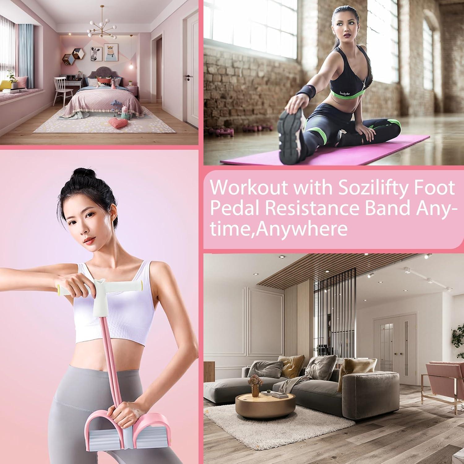Banda de Resistencia con Pedal Sozilifty Rosa - Entrenamiento Fuerza