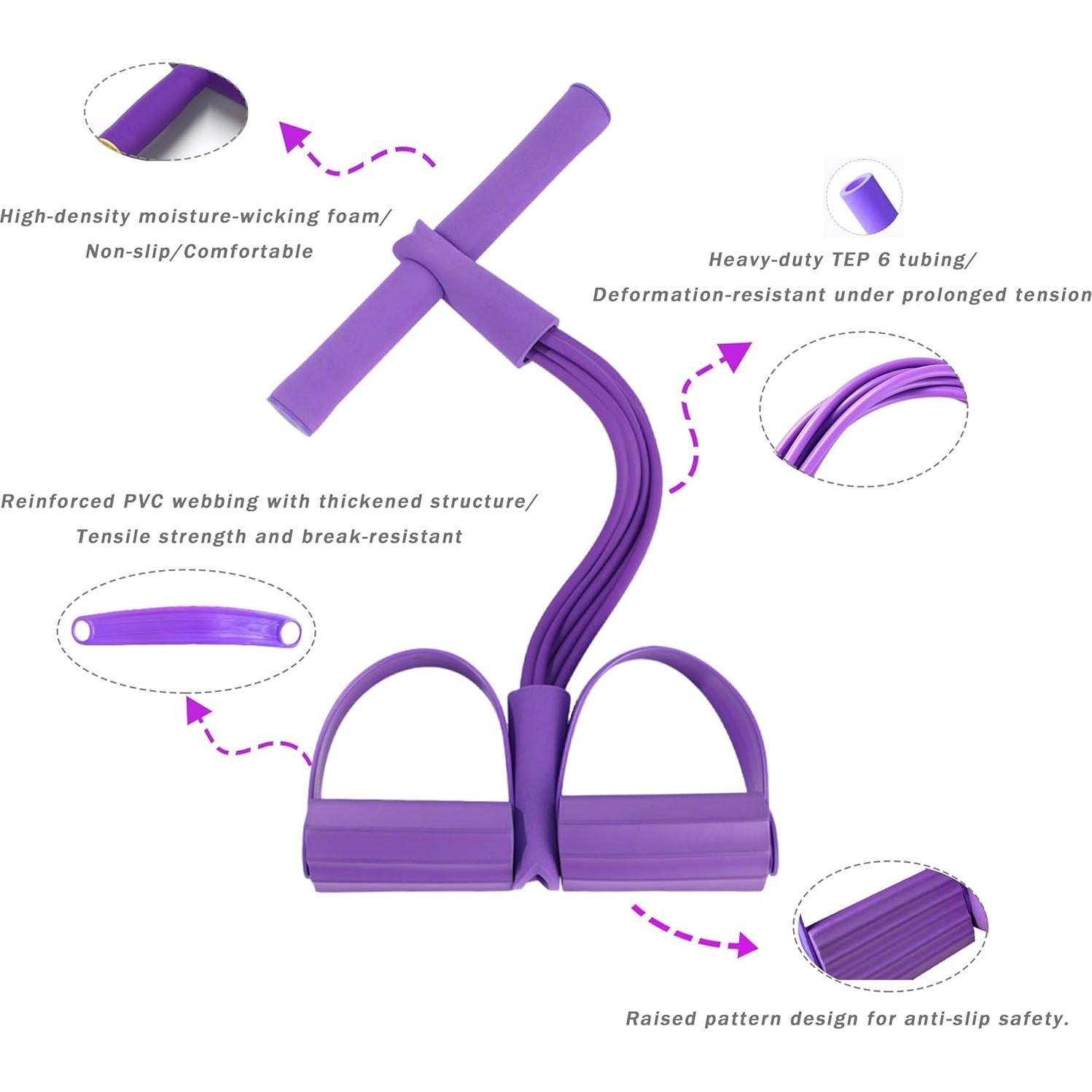 Tirador de Tobillo Gcoujrl 6 Tubos + 21 Bandas de Resistencia