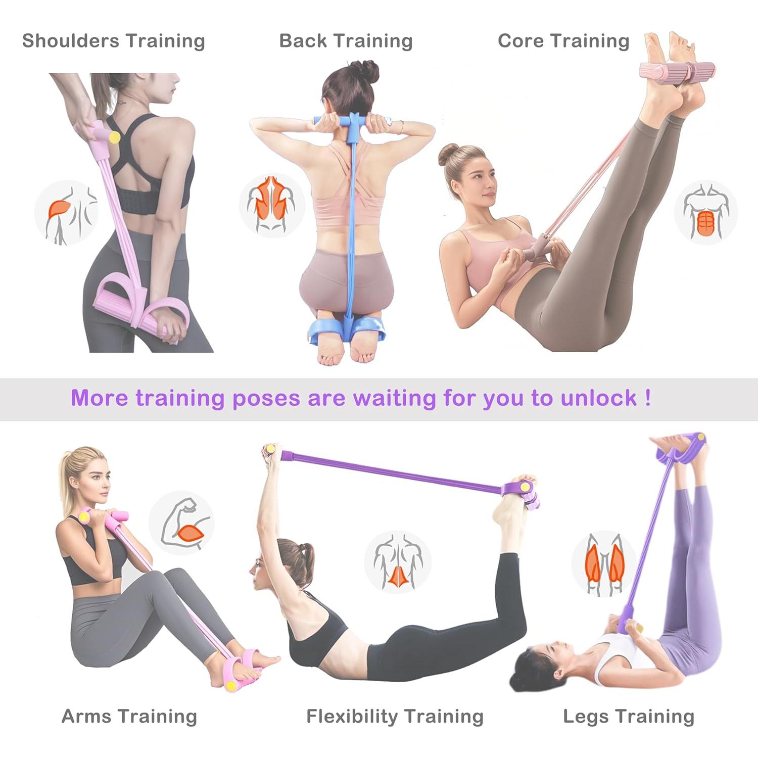 Tirador de Tobillo Gcoujrl 6 Tubos + 21 Bandas de Resistencia