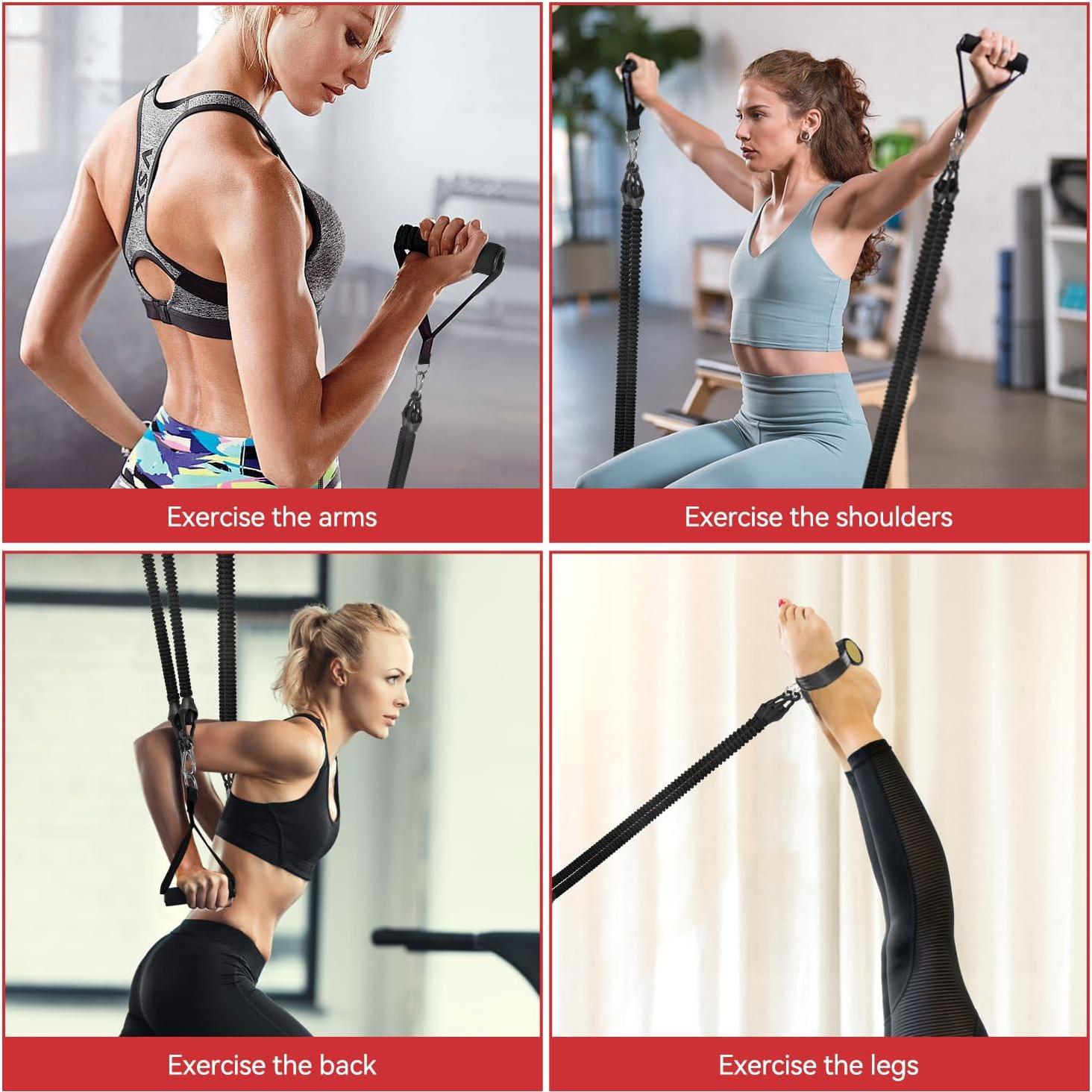 Banda de Resistencia con Pedal Vonlarka 2025 - 4 Tubos Ajustables