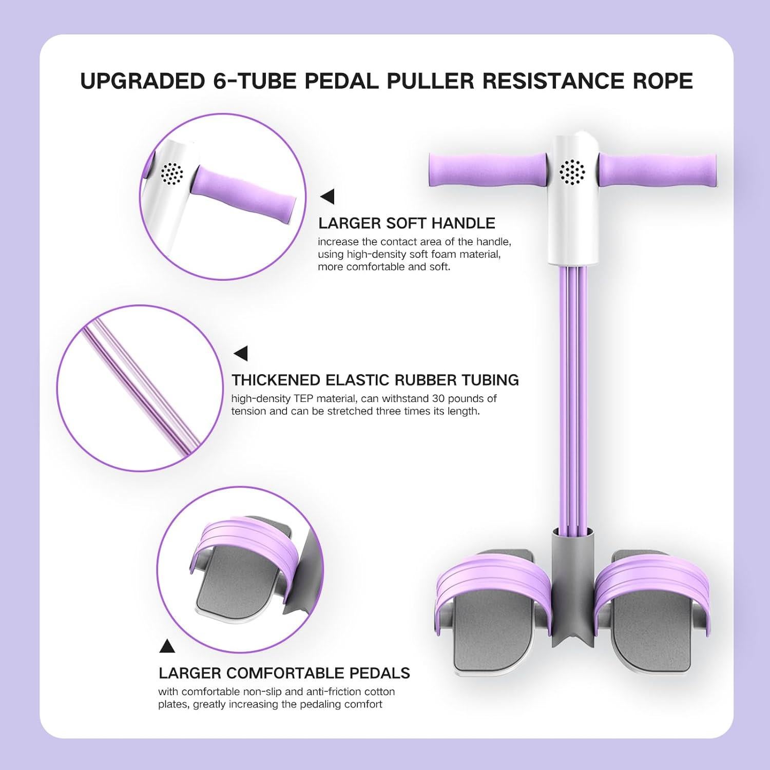 Cuerda de Resistencia con Pedal MaxKite 6 Tubos Rosa