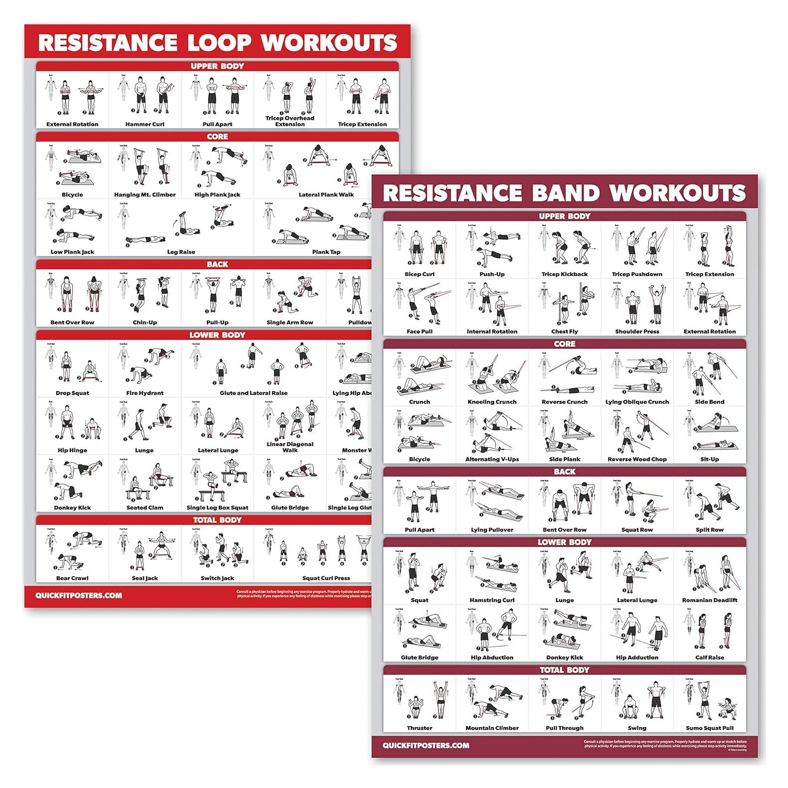 Set de 2 Posters Laminados QUICKFIT 45.7x61 cm Ejercicio