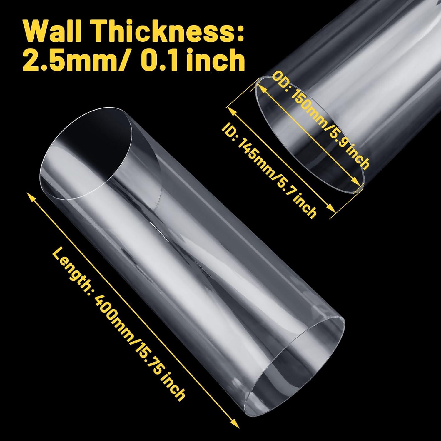 Tubo PETG Claro 2 Pcs 150 mm x 400 mm para Enfriamiento PC