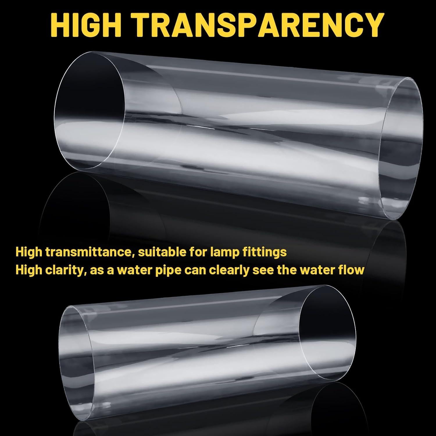 Tubo PETG Claro 2 Pcs 150 mm x 400 mm para Enfriamiento PC