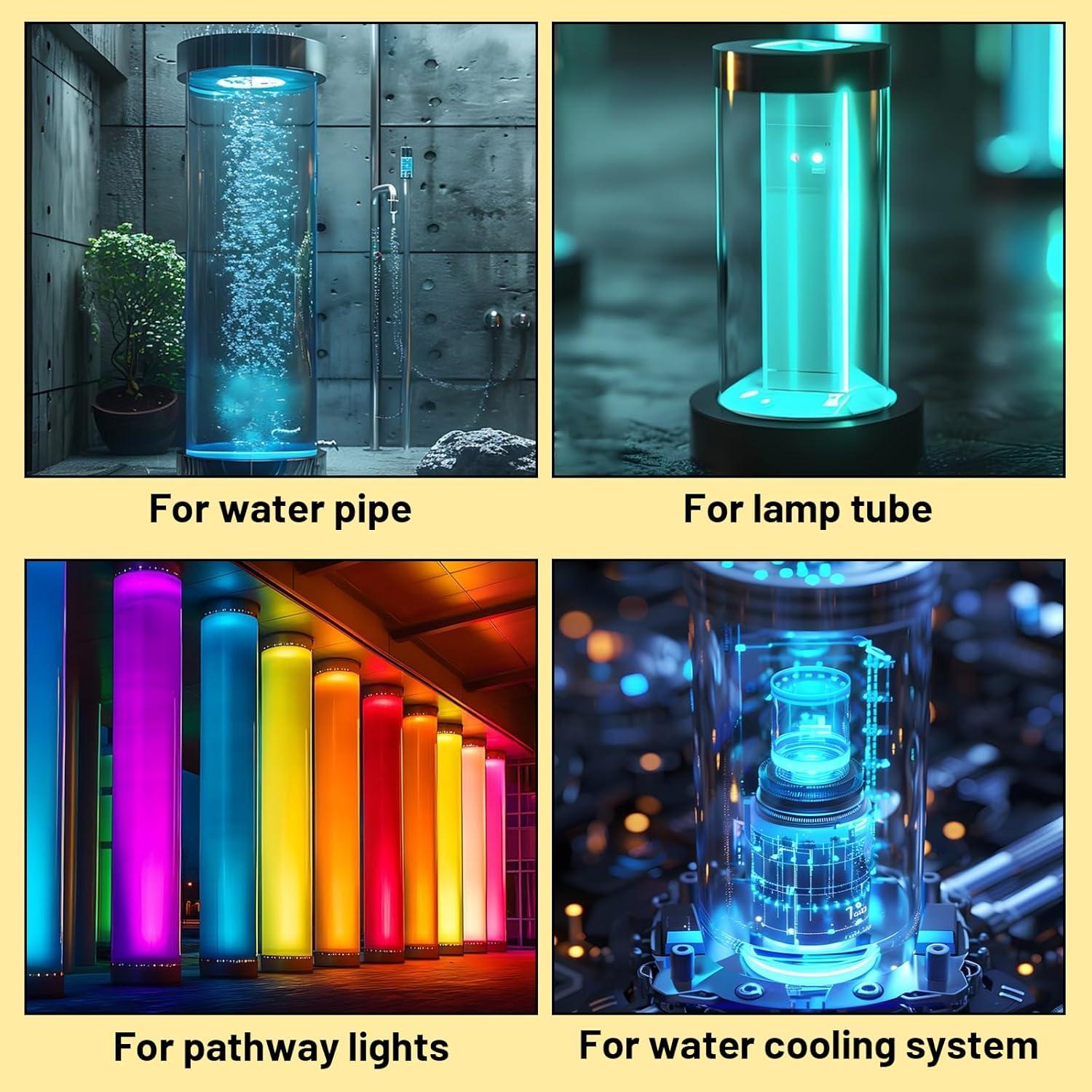 Tubo PETG Claro 2 Pcs 150 mm x 400 mm para Enfriamiento PC