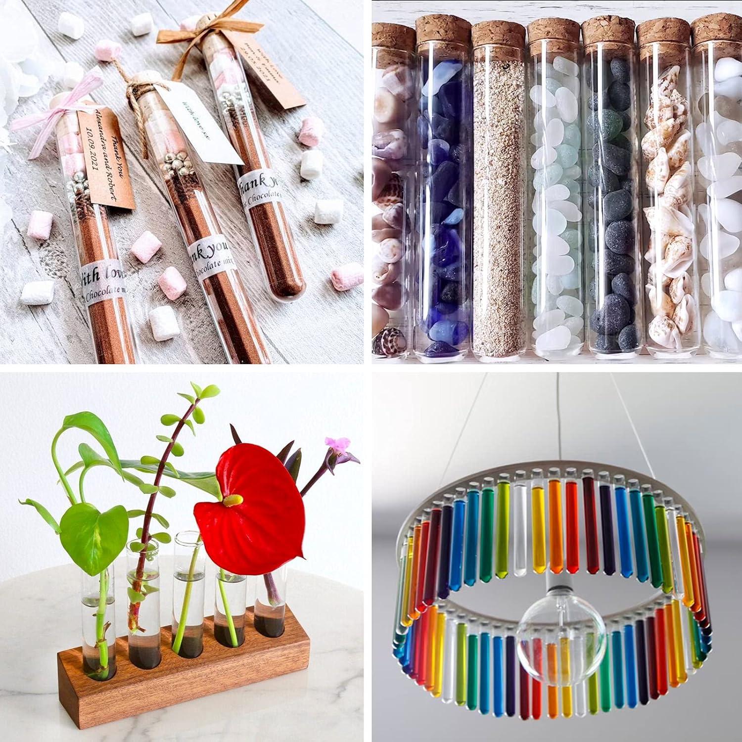 Tubo de Ensayo de Vidrio DEPEPE 25pcs 50ml 25x140mm con Corcho