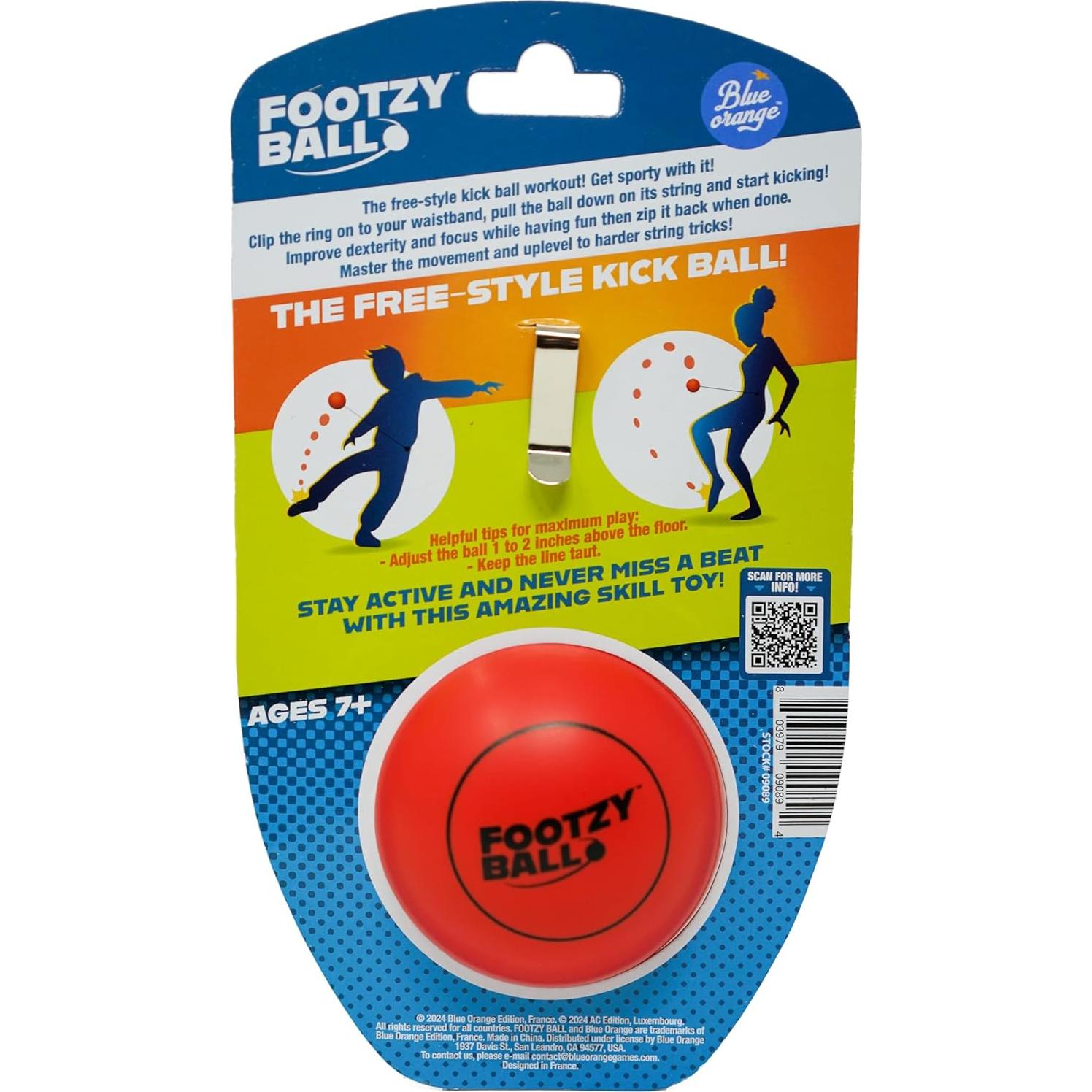 Pelota de Patada Retráctil Blue Orange FootzyBall - Juguete Activo