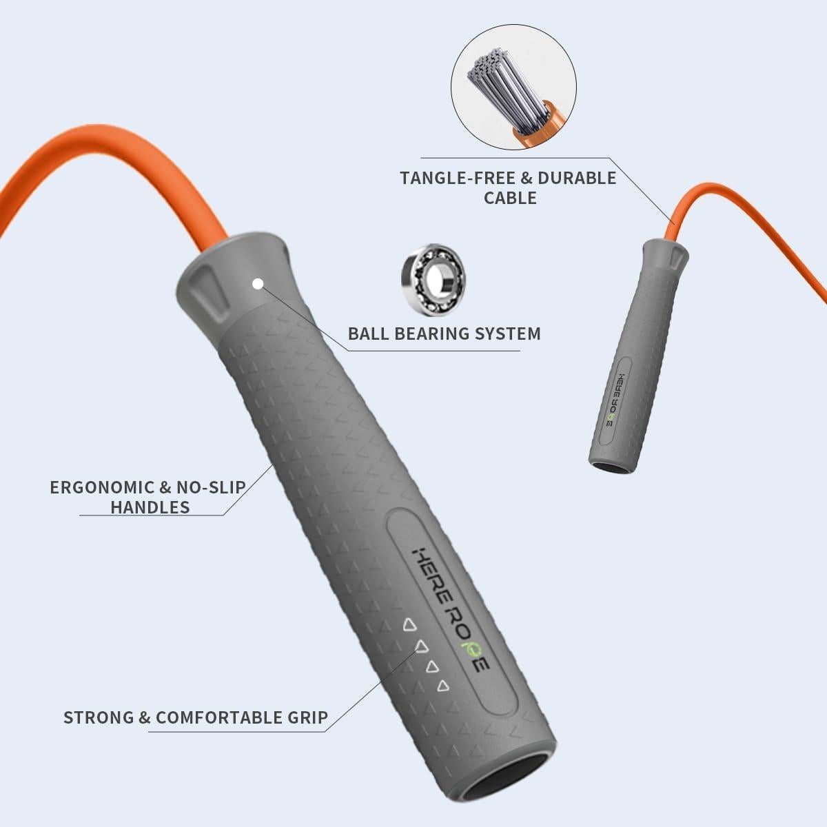 Cuerda de Salto con Peso Hererope 2.49m Ajustable Naranja