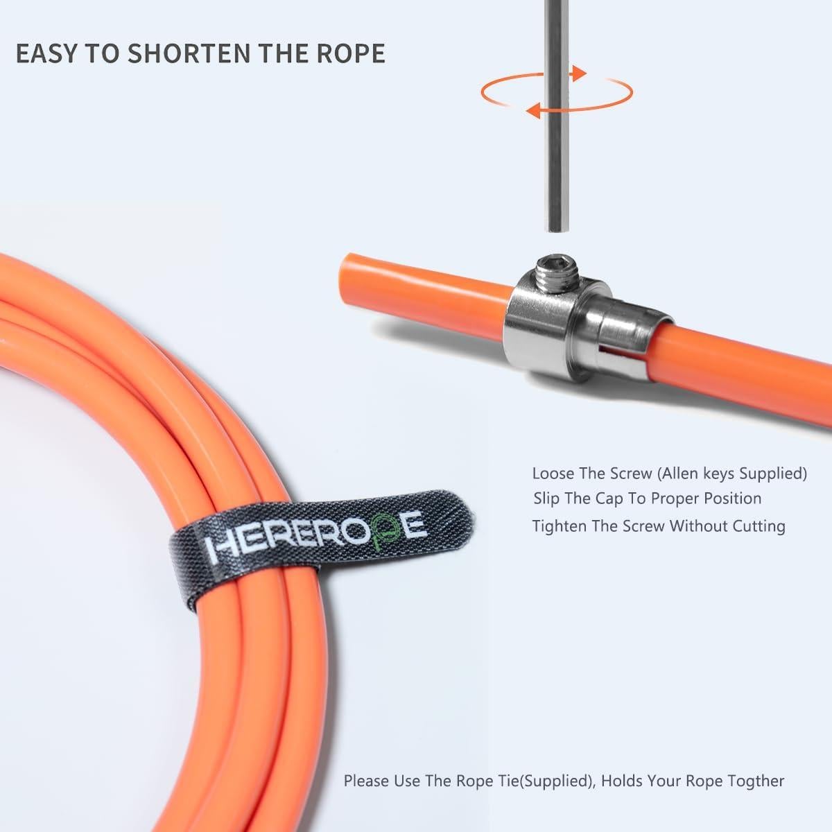 Cuerda de Salto con Peso Hererope 2.49m Ajustable Naranja