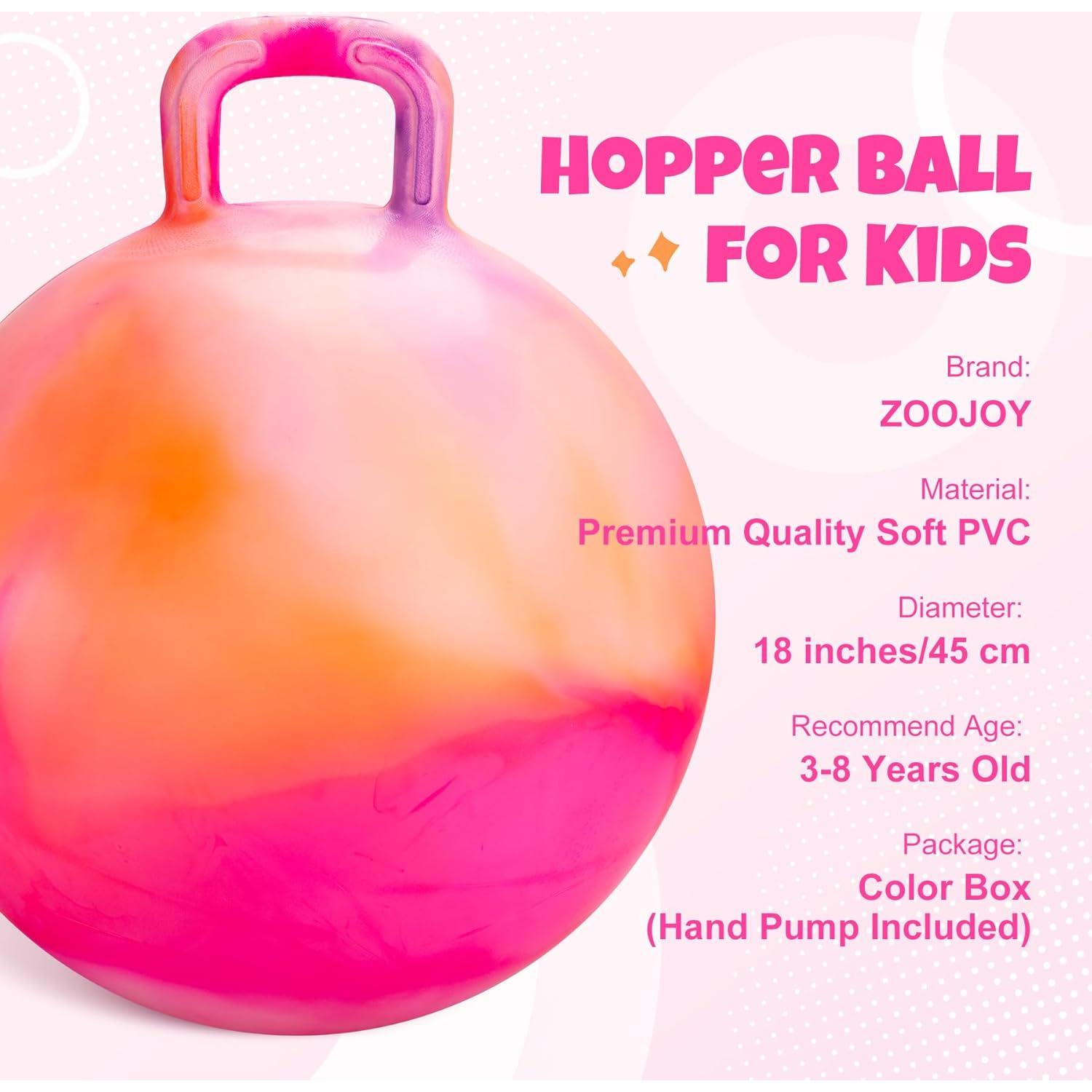 Pelota Saltarina ZOOJOY Nubes Naranjas 45cm para Niños 3-8 Años