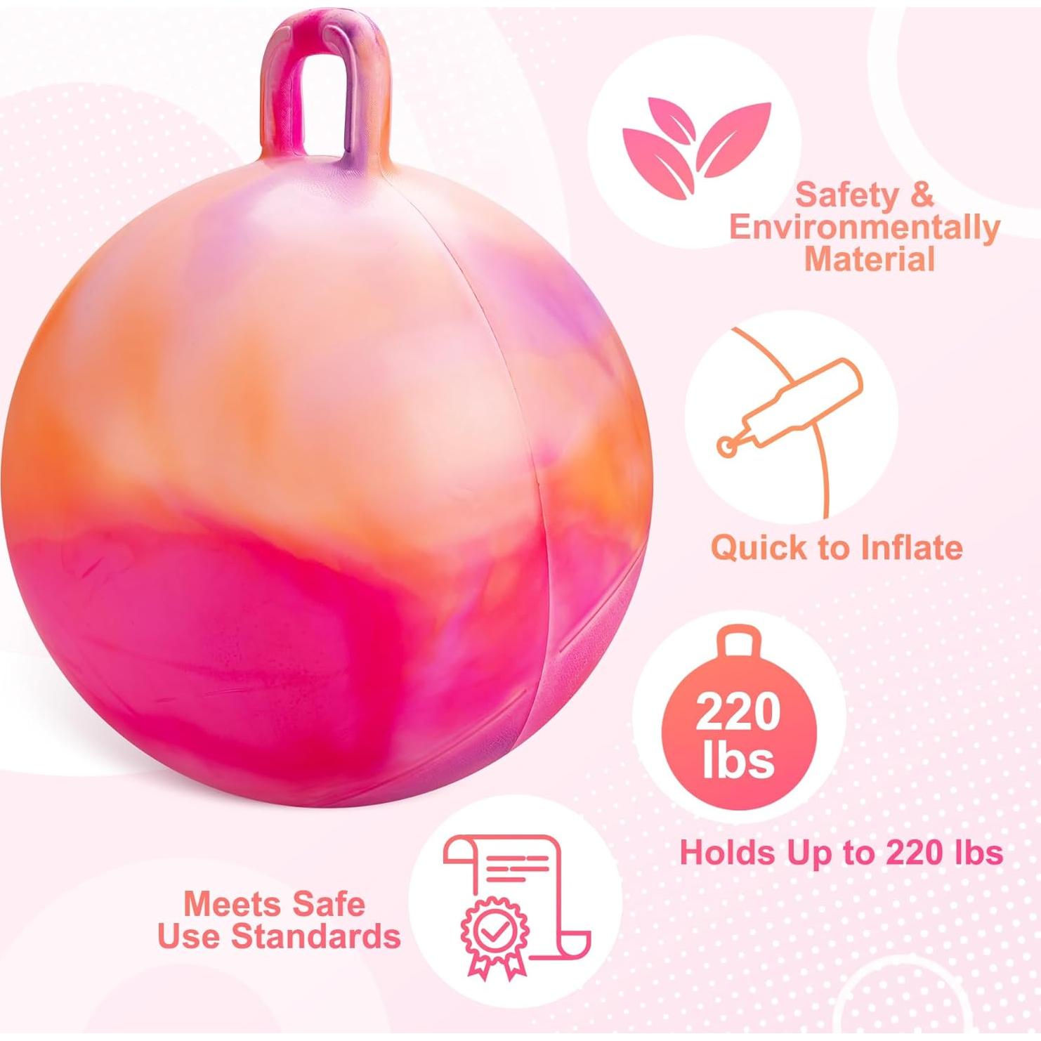 Pelota Saltarina ZOOJOY Nubes Naranjas 45cm para Niños 3-8 Años