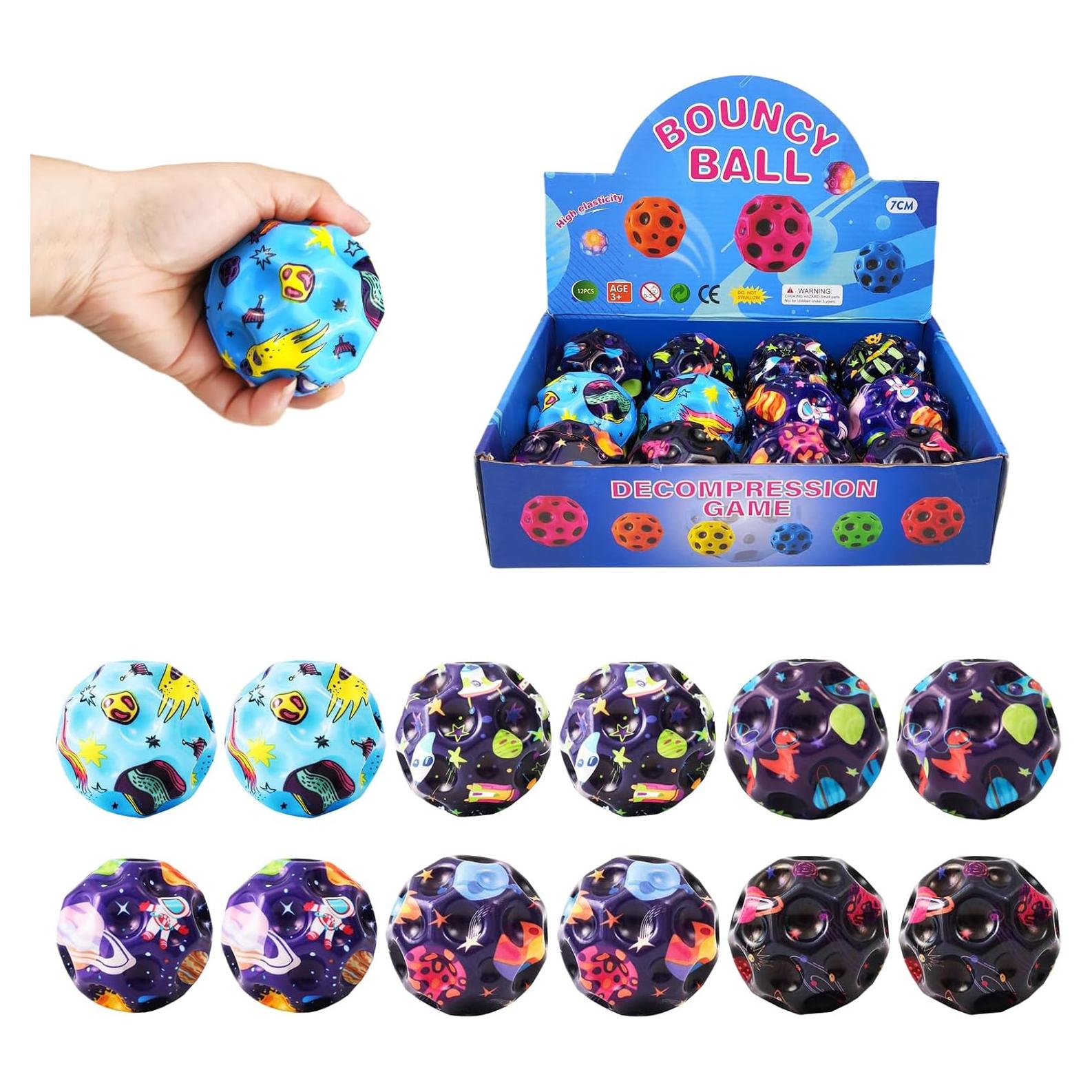 12 Pelotas Rebotadoras Coloridas YVBBHE para Niños 6.86 cm