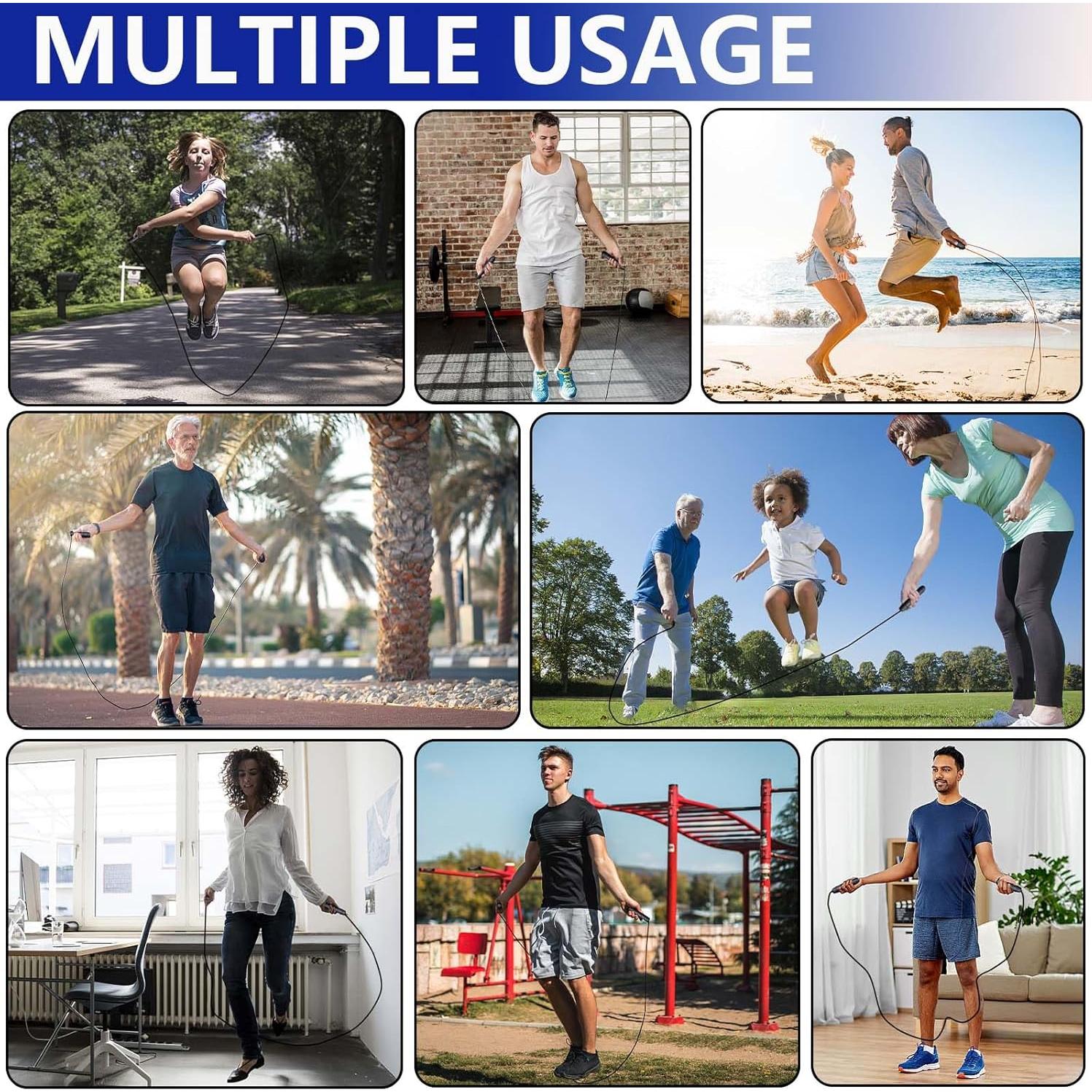 Cuerda de Salto con Peso Ajustable Goonidy 2.74m para Fitness