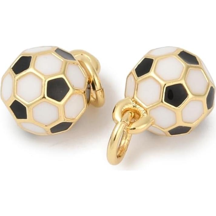 10 Piezas Encantos de Esmalte de Fútbol Clotiry 6.5-7 mm