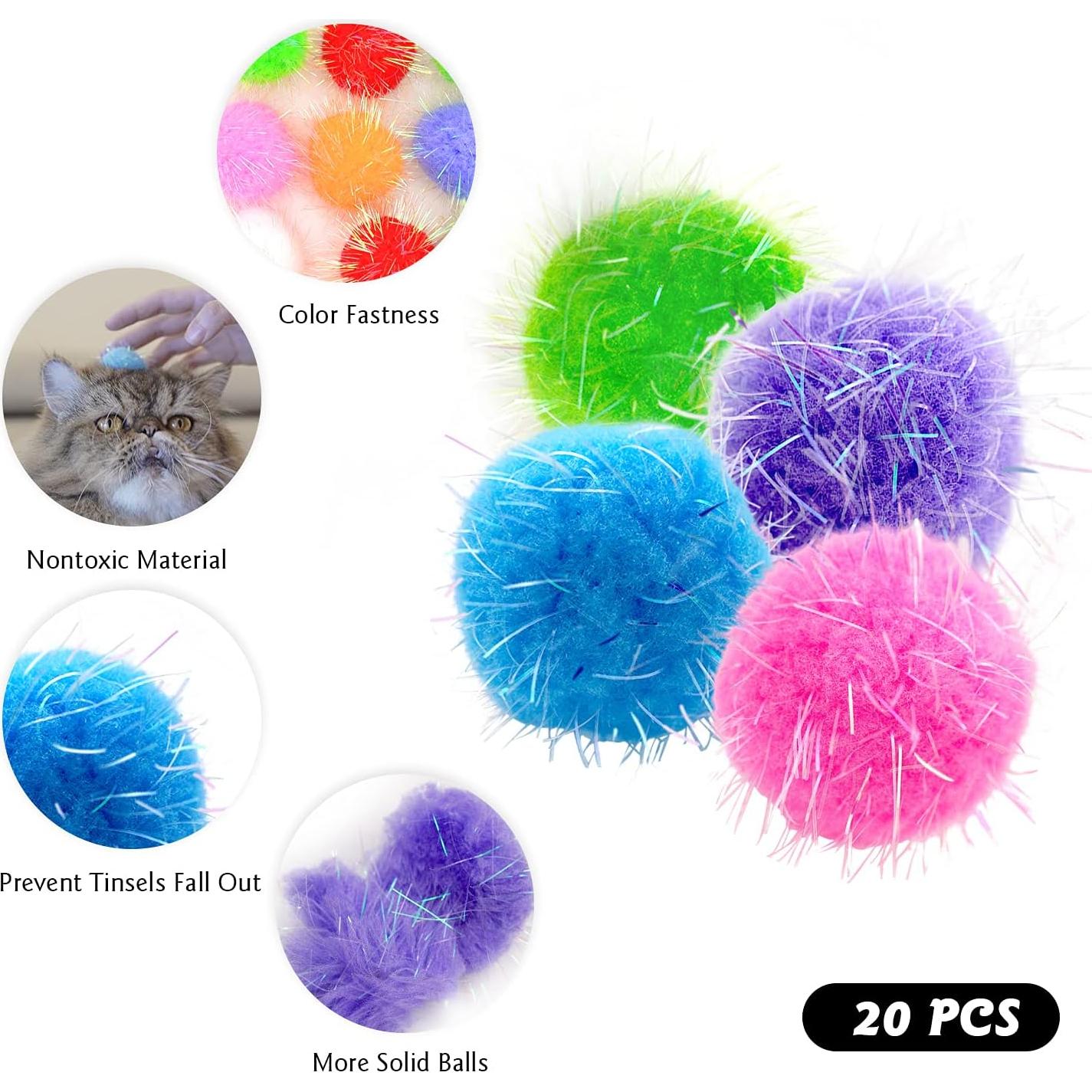 20 Pelotas de Juguete para Gatos Rimobul 3.81 cm Brillantes