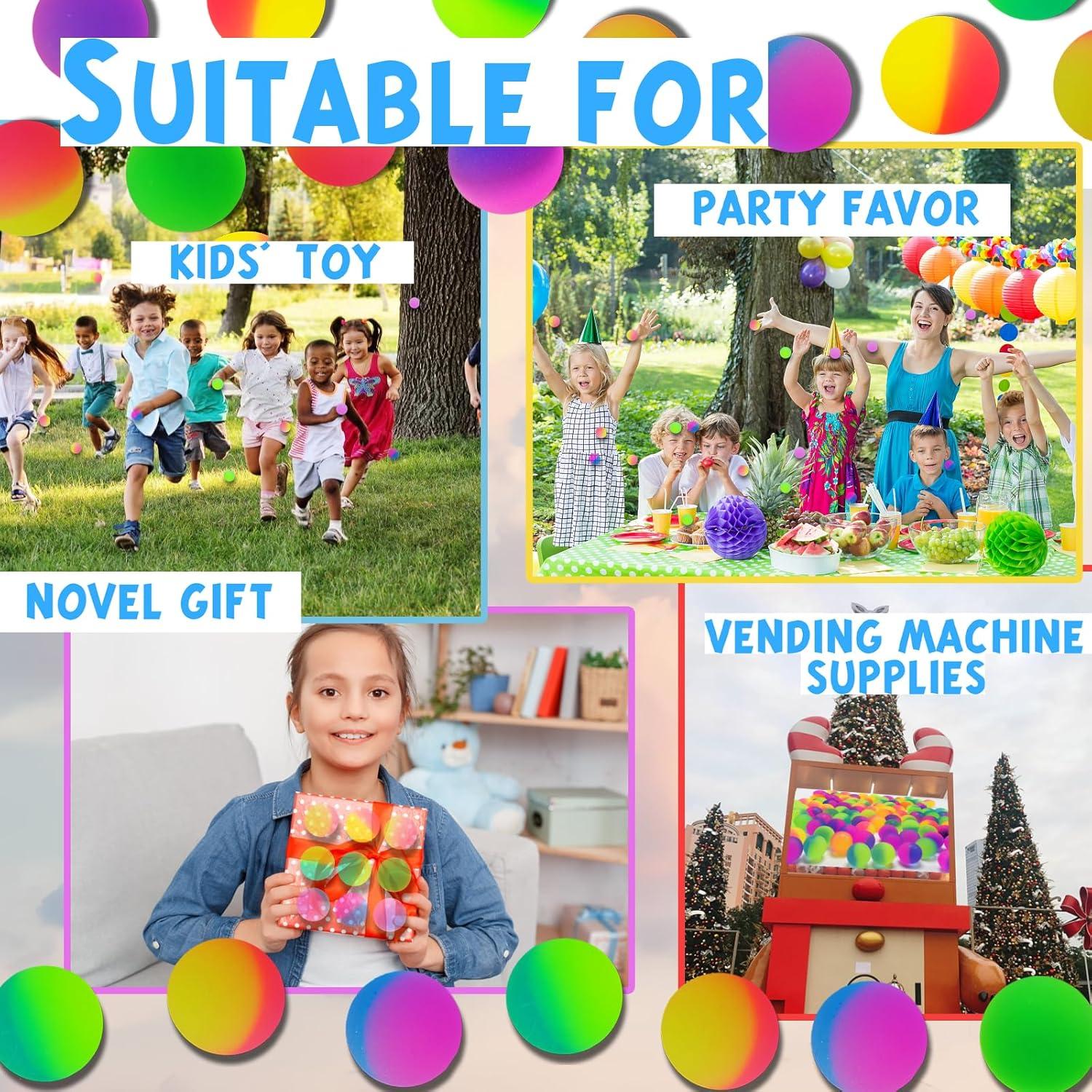 50 Pelotas Rebotadoras de Goma Whkvnng 32mm Multicolor