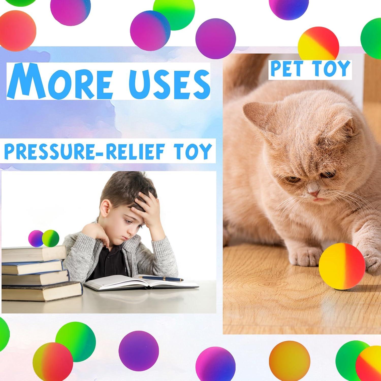 50 Pelotas Rebotadoras de Goma Whkvnng 32mm Multicolor