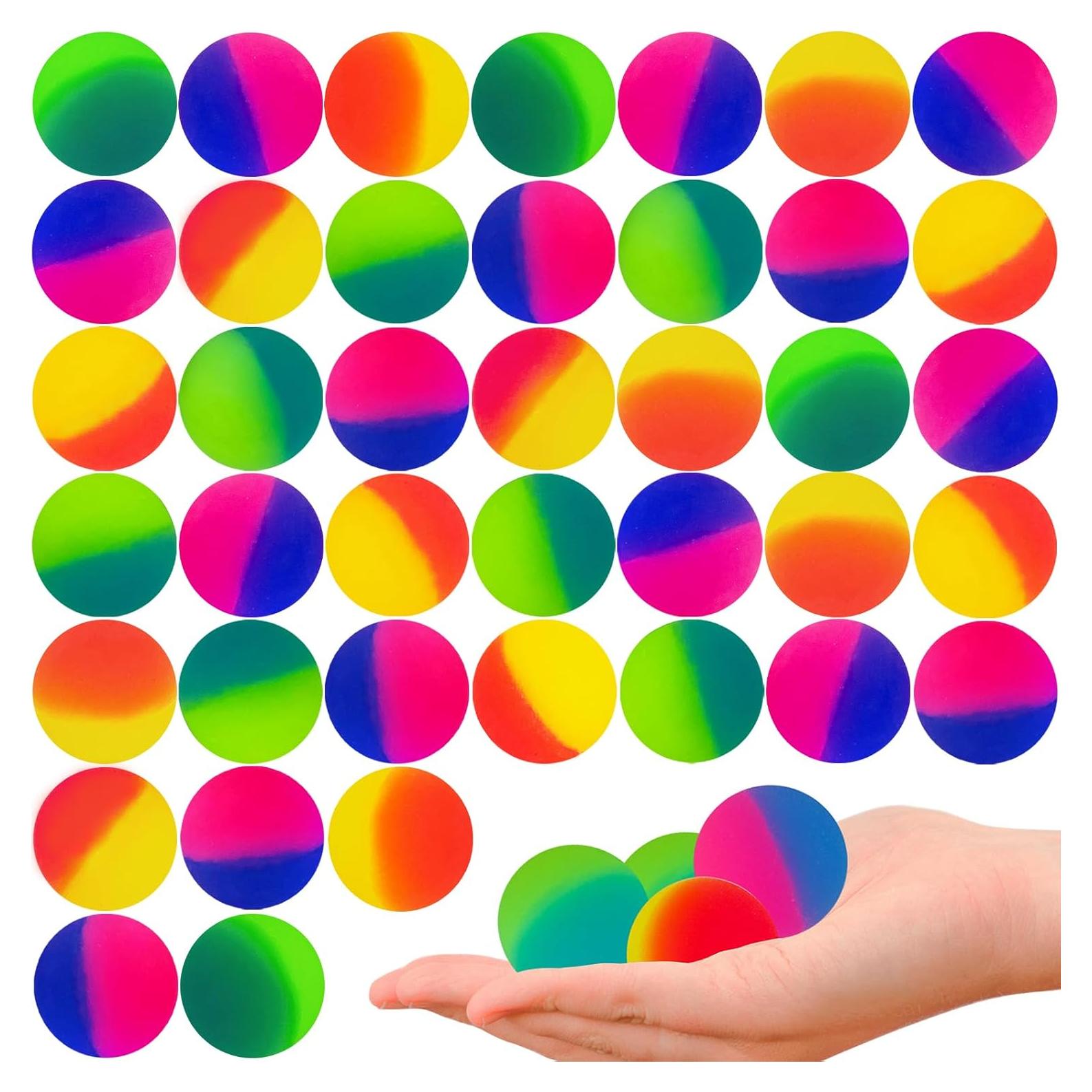 40 Pelotas Rebotadoras de Goma Irrmshr 32 mm Colores Brillantes