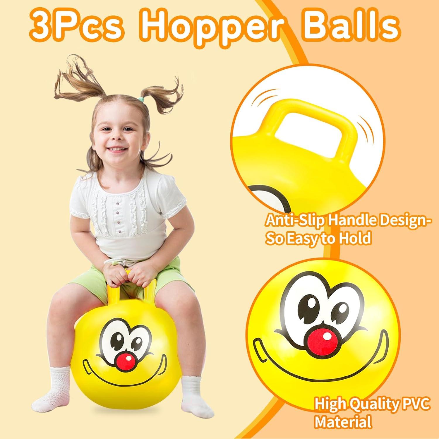 Pelotas Rebotadoras Hymaz 3P de 45 cm con Mangos para Niños