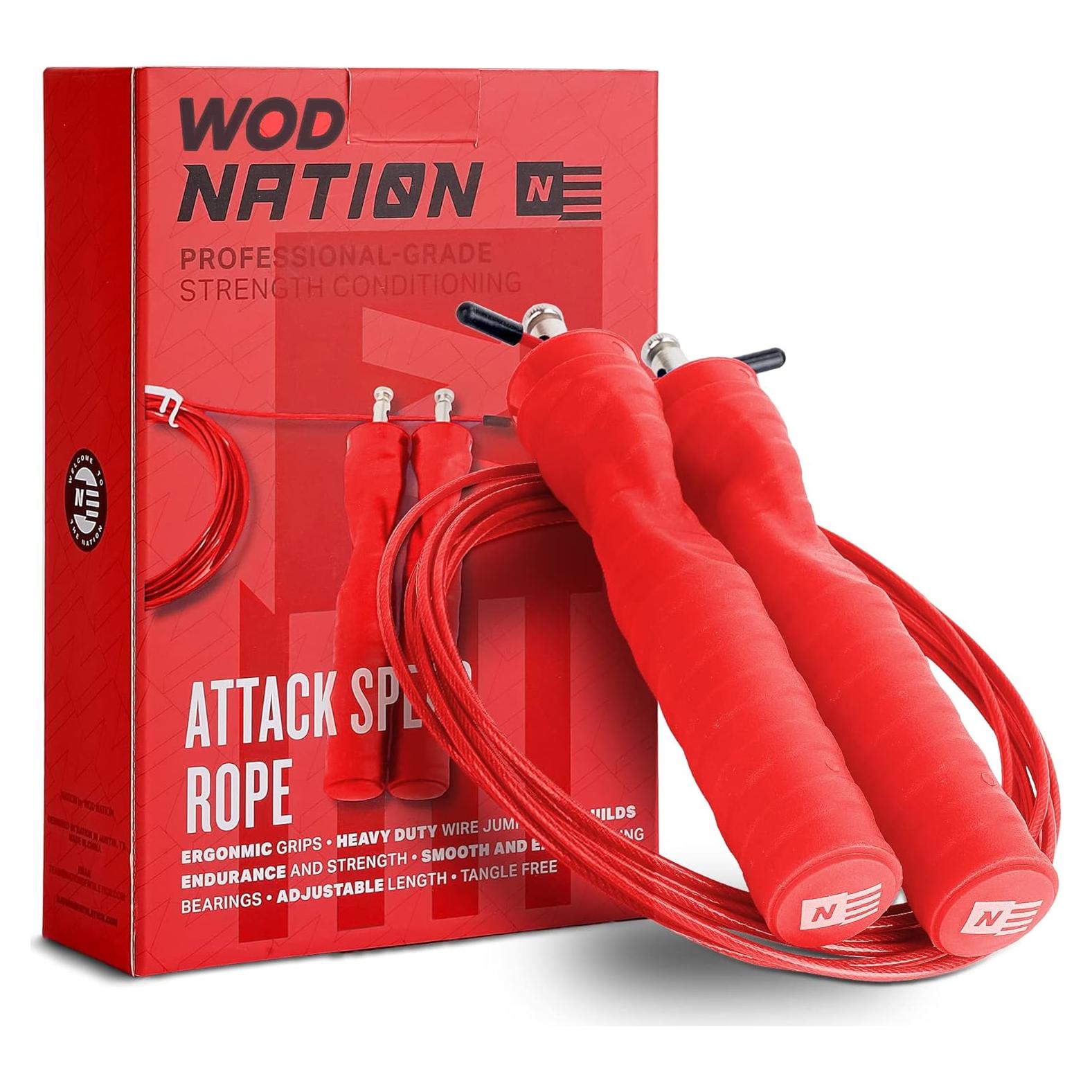 Cuerda de Salto WOD Nation Speed Roja Ajustable 3m Acero