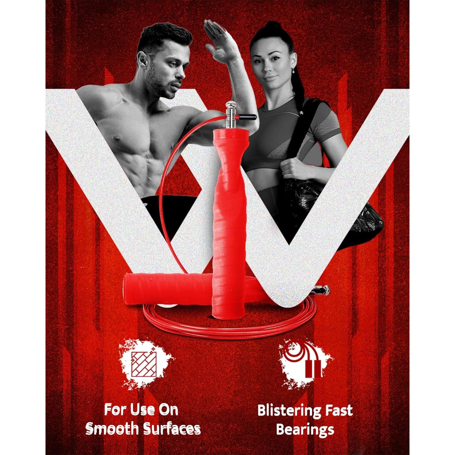 Cuerda de Salto WOD Nation Speed Roja Ajustable 3m Acero