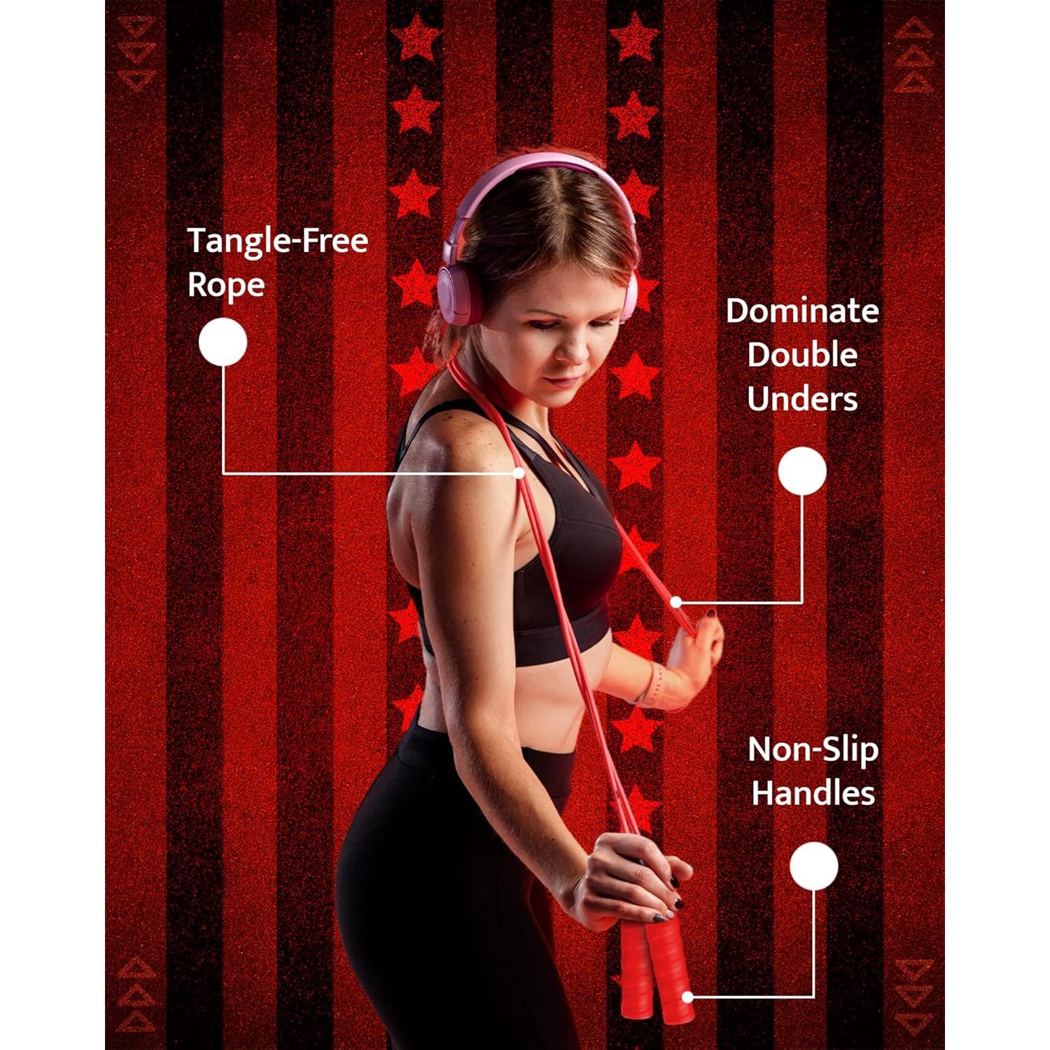 Cuerda de Salto WOD Nation Speed Roja Ajustable 3m Acero