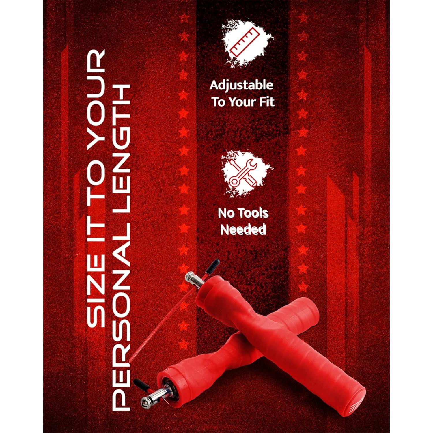 Cuerda de Salto WOD Nation Speed Roja Ajustable 3m Acero