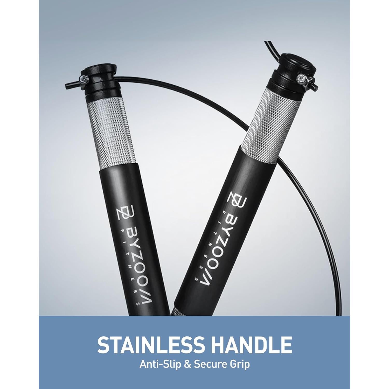 Cuerda de Salto Ajustable BYZOOM FITNESS - Antideslizante, 119g